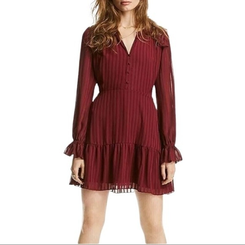 LINI Long Sleeve Ruffled‎ Mini Dress